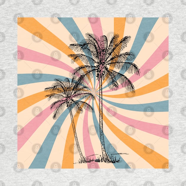 Coconut trees on vintage screen by Nano-none